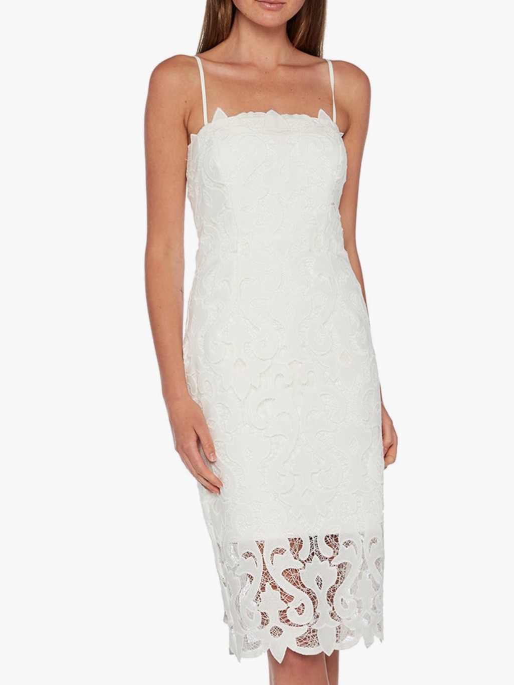 Bardot Revolve Lina Lace White Midi Dress Size 10